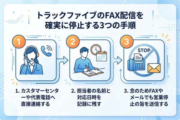 トラックファイブのFAX配信を確実に停止する3つの手順