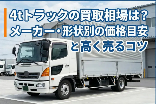 4tトラックの買取相場は？メーカー・形状別の価格目安と高く売るコツ