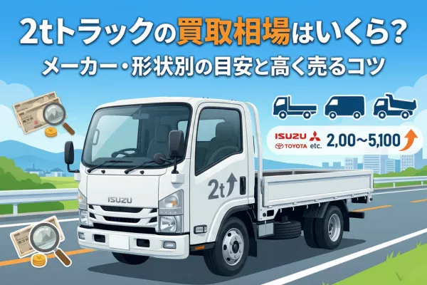 2tトラックの買取相場はいくら？メーカー・形状別の目安と高く売るコツ