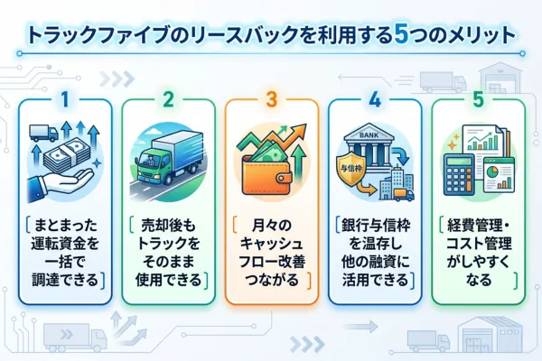 トラックファイブのリースバックを利用する5つのメリット